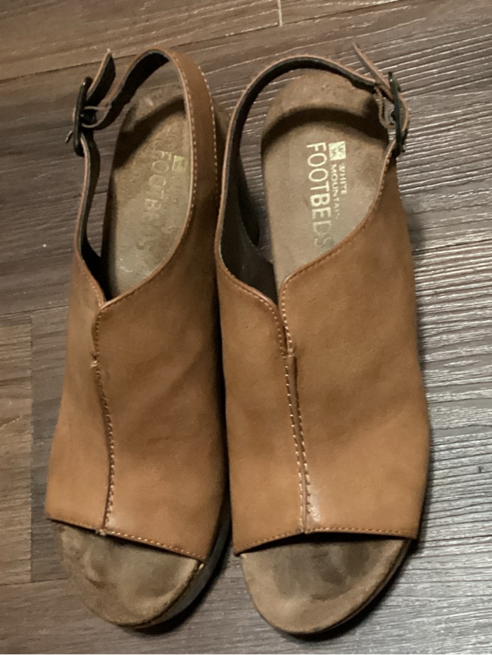 White Mountain Brown Open-Toe Slingback Clogs Sz 8.5 105-W33902/ALFIE